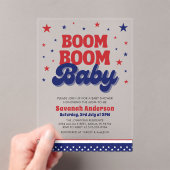 Boom Boom Baby 4 juli Patriottisch Baby shower Acryl Uitnodigingen (Insitu (Draagbaar))