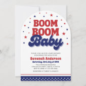 Boom Boom Baby 4 juli Patriottisch Baby shower Kaart (Voorkant)