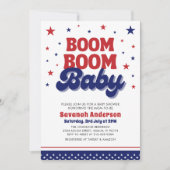 Boom Boom Baby 4 juli Patriottisch Baby shower Kaart (Voorkant)