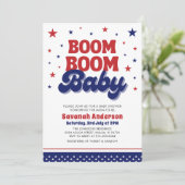 Boom Boom Baby 4 juli Patriottisch Baby shower Kaart (Staand voorkant)