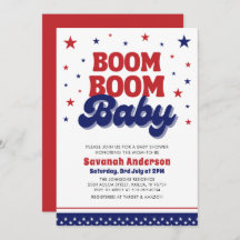 Boom Boom Baby 4 juli Patriottisch Baby shower
