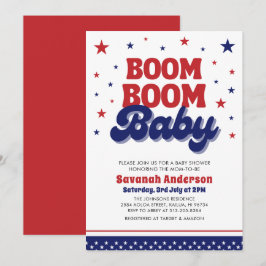 Boom Boom Baby 4 juli Patriottisch Baby shower Kaart