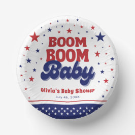 Boom Boom Baby 4 juli Patriottisch Baby shower Papieren Kommen