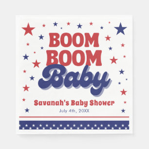 Boom Boom Baby 4 juli Patriottisch Baby shower Servet