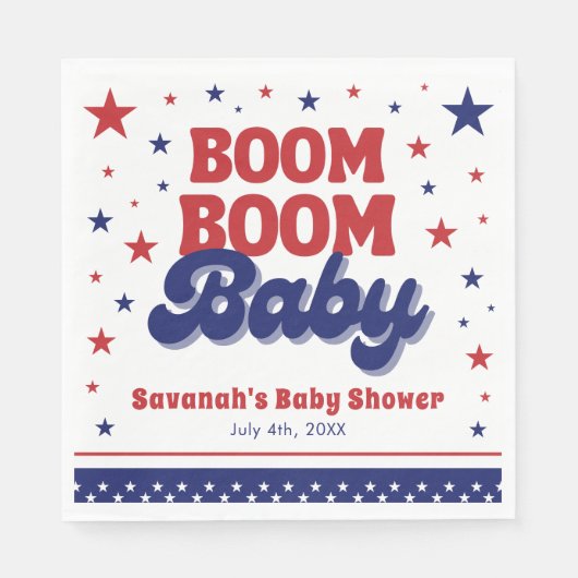 Boom Boom Baby 4 juli Patriottisch Baby shower Servet (Voorkant)