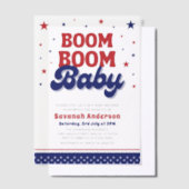 Boom Boom Baby 4 juli Patriottisch Baby shower Vellum Uitnodigingen (Offset)