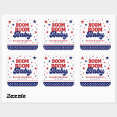 Boom Boom Baby 4 juli Patriottisch Baby shower Vierkante Sticker (Vel)