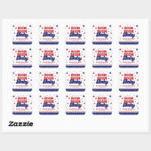 Boom Boom Baby 4 juli Patriottisch Baby shower Vierkante Sticker (Vel)