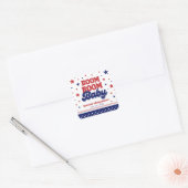 Boom Boom Baby 4 juli Patriottisch Baby shower Vierkante Sticker (Envelop)