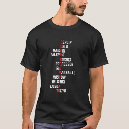 Boom boom Ciao Money Heist Funny Acronim Classic T T-shirt (Voorkant)