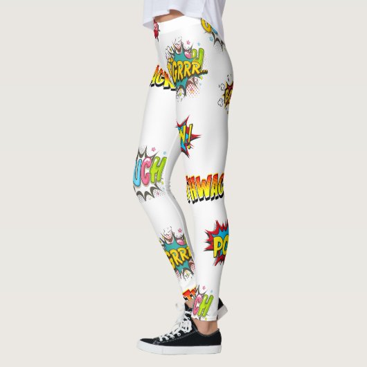 Boom Boom Pow Comical Expressions-Leggings Leggings (Links)