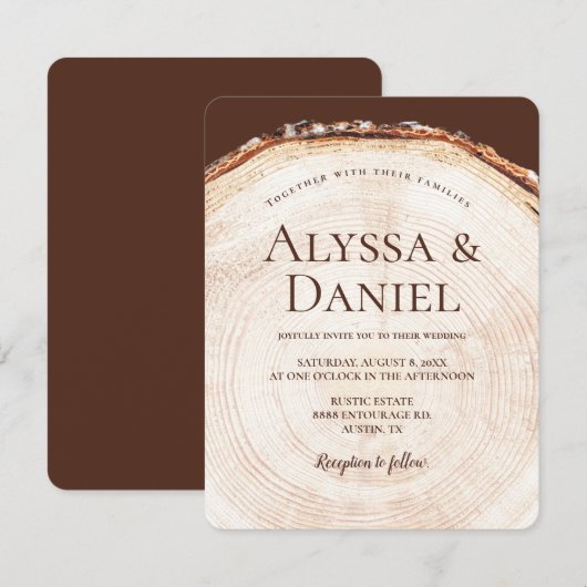 Boom Boomschors Rustieke Bruiloft Kaart (Voorkant / Achterkant)