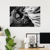 Boom-boomstam wervelkolom B&W-foto — Poster (Thuiskantoor)