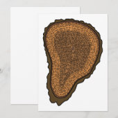 Boom boomstammen met dwarsdoorsnede Groeibomen Kaart (Voorkant / Achterkant)