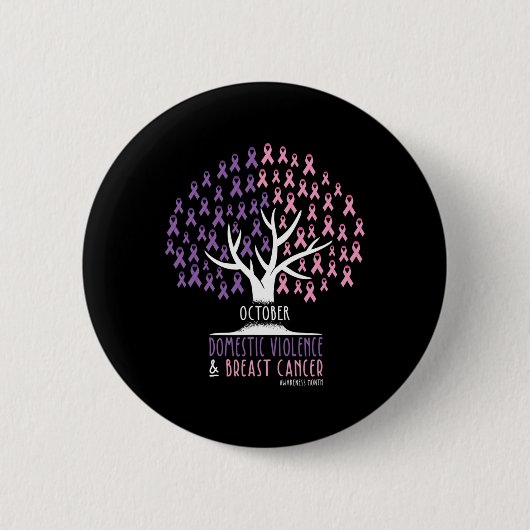 Boom - Borstkanker en bewustzijn van huiselijk gew Ronde Button 5,7 Cm (Voorkant)