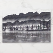 Boom Bos Berg Zwart & Wit Dank Je Mini Likeurfles Etiket (Enkel label)