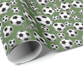 Boom boven Voetbal Patroon Cadeaupapier (Rol Hoek)