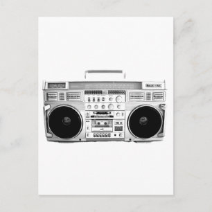 Boom Box Ghetto Blaster 80s 70s Cassette speler Briefkaart