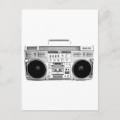 Boom Box Ghetto Blaster 80s 70s Cassette speler Briefkaart (Voorkant)