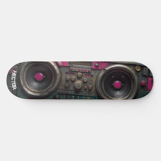 Boom box grunge kunst persoonlijk skateboard (Horizontaal)