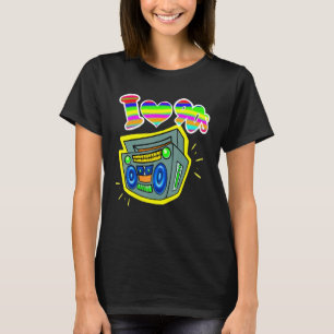 Boom box Hip Hop Rainbow Vintage R, 90, Airbrzed T-shirt