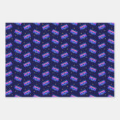 Boom Box Neon Pattern uit 1980 Inpakpapier Vel (Voorkant 2)