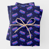 Boom Box Neon Pattern uit 1980 Inpakpapier Vel (In situ)