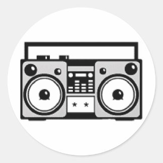 Boom Box Ronde Sticker