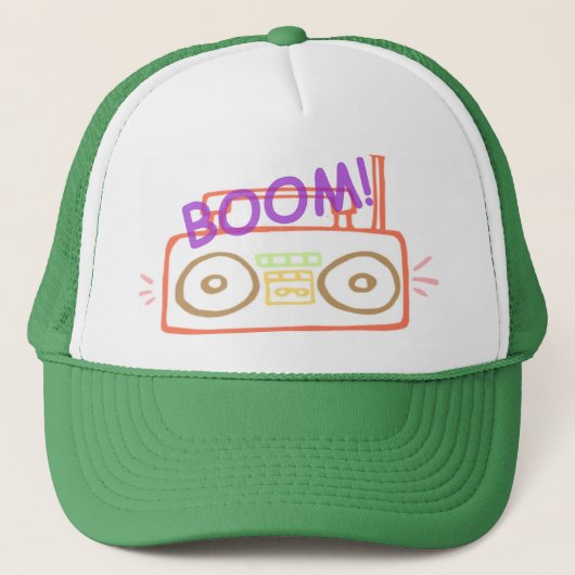 Boom Box Trucker Hat Pet (Voorkant)