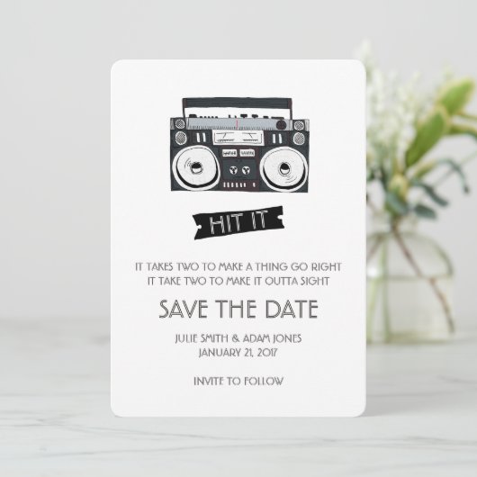Boom Box Weddenschap - Sla de datum op Save The Date (Staand voorkant)
