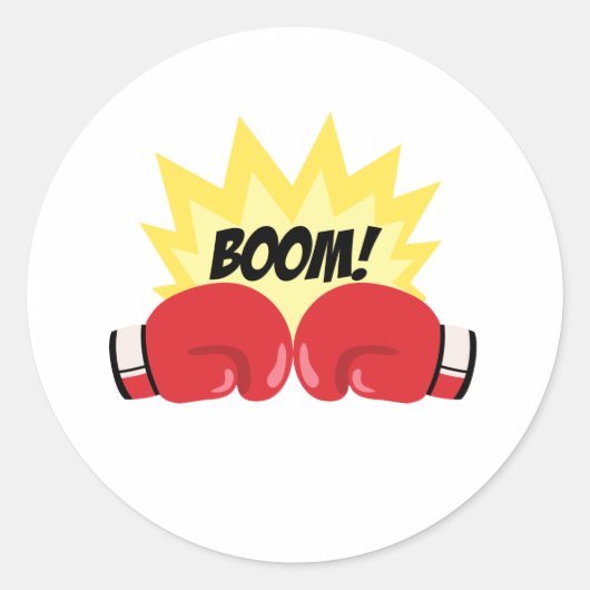 Boom Boxing Ronde Sticker (Voorkant)