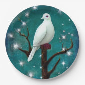 Boom Branch White Peace Dove Papieren Bordje (Voorkant)
