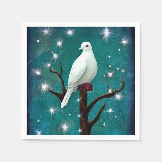 Boom Branch White Peace Dove Servet (Voorkant)