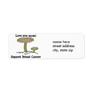 Boom Breast Cancer-adreslabel Etiket