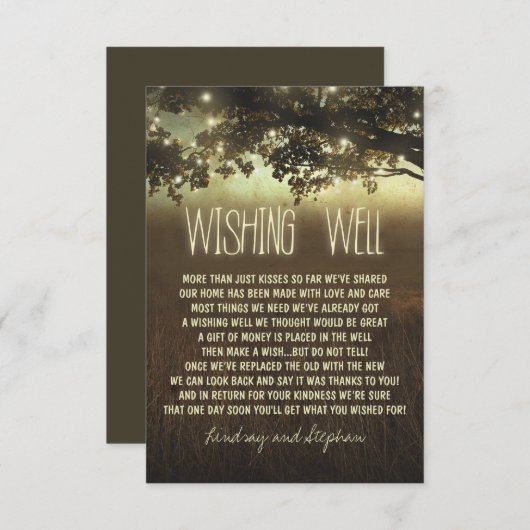 boom bruiloft wensend goed rustieke kaarten (Voorkant / Achterkant)