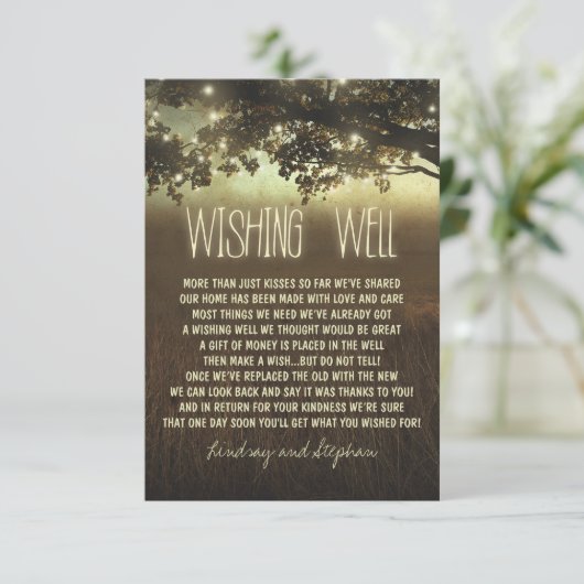 boom bruiloft wensend goed rustieke kaarten (Staand voorkant)