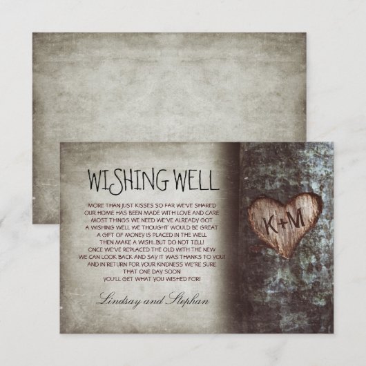 boom bruiloft wensend goed rustieke kaarten (Voorkant / Achterkant)