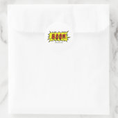 Boom Cartoon Blurb Ronde Sticker (Tas)