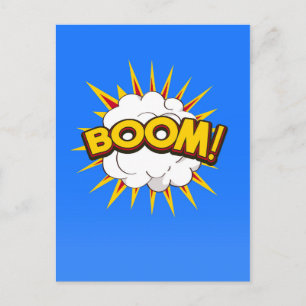 Boom! Cartoon explosie Briefkaart