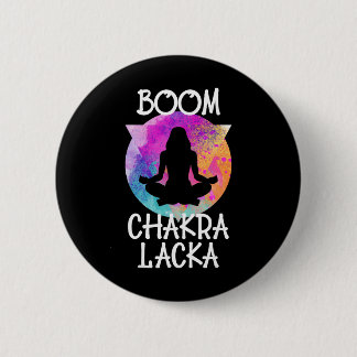 Boom Chakra Lacka Grappige Yoga Instructeur Yogi M Ronde Button 5,7 Cm