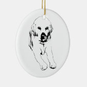 Boom cheer: trouwe Labrador Keramisch Ornament (Rechts)