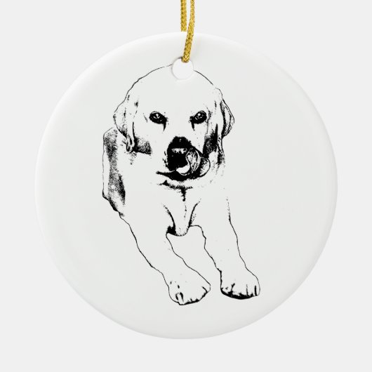 Boom cheer: trouwe Labrador Keramisch Ornament (Voorkant)