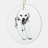 Boom cheer: trouwe Labrador Keramisch Ornament (Links)