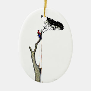 Boom chirurg Arborist op het werk cadeau Chainsee Keramisch Ornament