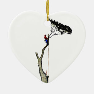 Boom chirurg Arborist op het werk cadeau Chainsee  Keramisch Ornament