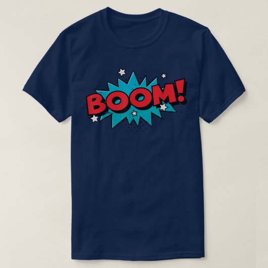 BOOM Comic Book Cartoon Funny Pop Art Design V T-shirt (Design voorkant)