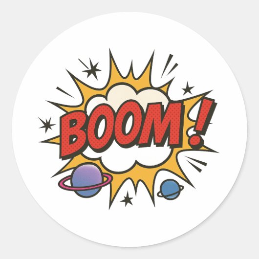 BOOM Comic Style Sticker – Bold Pop Art Explosion (Voorkant)