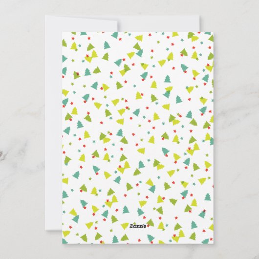 Boom Confetti Modern Flat Holiday-fotokaart Feestdagenkaart (Achterkant)