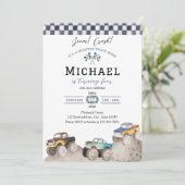 Boom Crash Monster Truck Bash Invite Kaart (Staand voorkant)