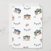 Boom Crash Monster Truck Verjaardag Uitnodiging (Achterkant)